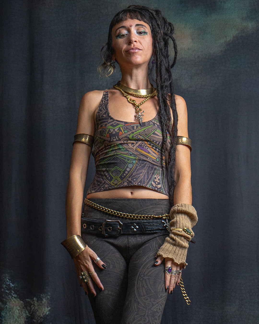 Woman Crop Top Open Back / Fake Leather - POPPYFIELDS